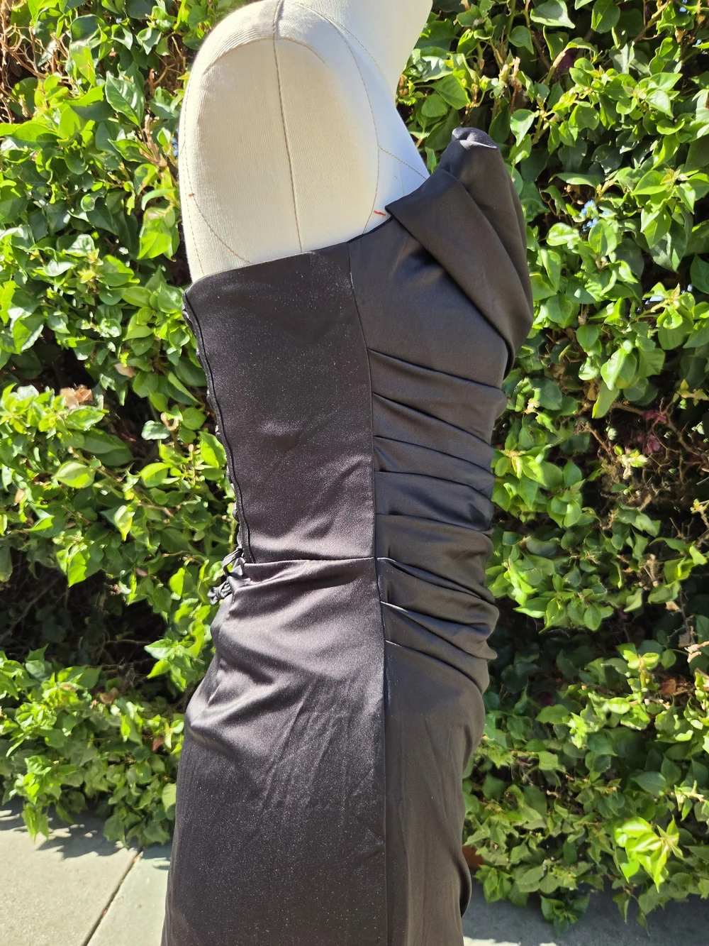 Baby Boo Vessa Maxi Dress Women's Medium 6 Black Satin Strapless Corset NWT